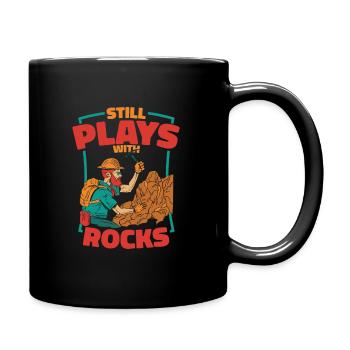 Geologie Geologe Felsen Stein Geo Mineral - Tasse einfarbig - Schwarz - Rechts