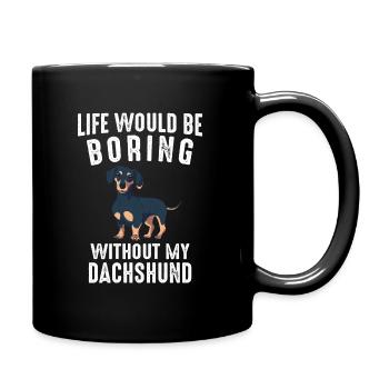 Dachshund Dog - Full Colour Mug - black - Right