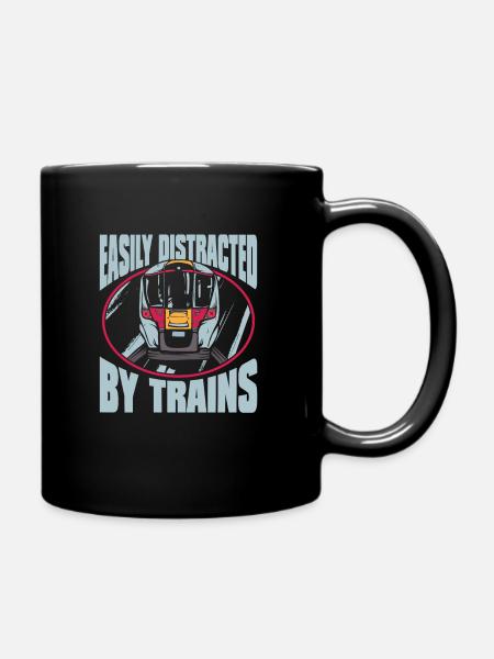 Zug Züge Lokomotive Eisenbahn Trainspotter - Tasse einfarbig - Schwarz