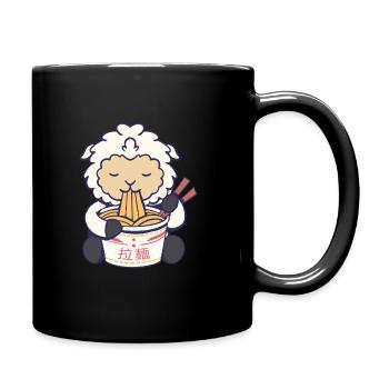 Sheep Eating Ramen - Tasse einfarbig - Schwarz - Rechts