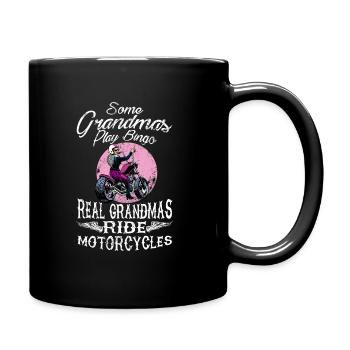 Echte Omas fahren Motorräder Design Lustiges Geschenk - Tasse einfarbig - Schwarz - Rechts