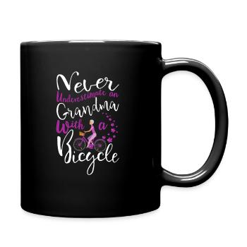 Never Underestimate A Grandma With A Bicycle Cool - Full Colour Mug - black - Right