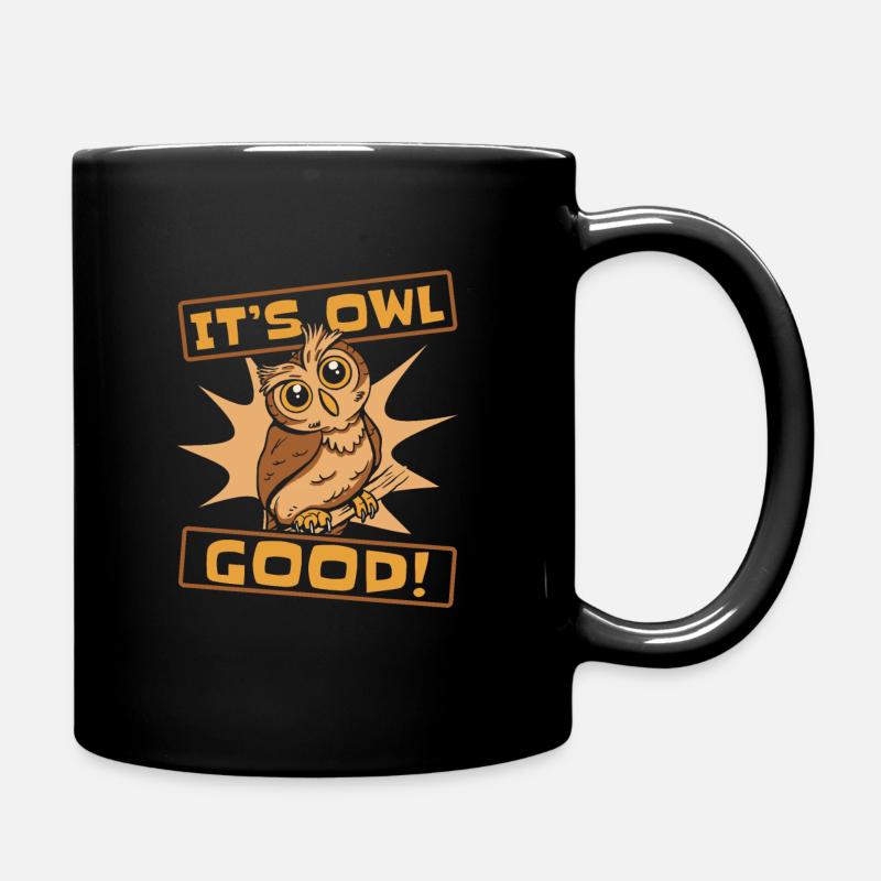 Eule Vogel Tier Eulen - Tasse einfarbig - Schwarz