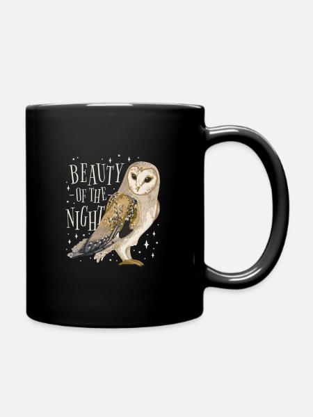 Eule Vogel Tier Eulen - Tasse einfarbig - Schwarz