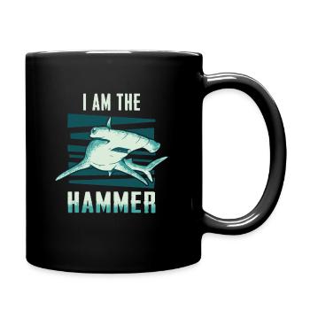 Hammerhai Hai Fisch Tier Haie - Tasse einfarbig - Schwarz - Rechts