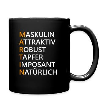 Martin Name Geschenk - Tasse einfarbig - Schwarz - Rechts