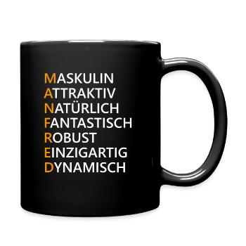 Manfred Name Geschenk - Tasse einfarbig - Schwarz - Rechts