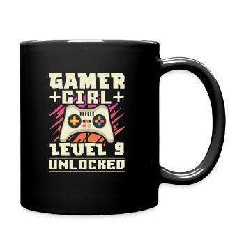 Gamer Girl 9th Bday - Tasse einfarbig - Schwarz - Rechts