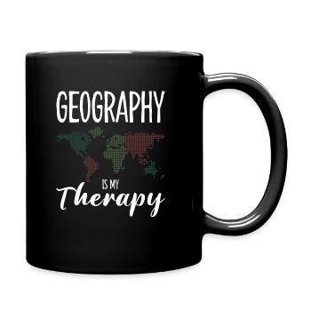 Geography Is My Therapies - Tasse einfarbig - Schwarz - Rechts