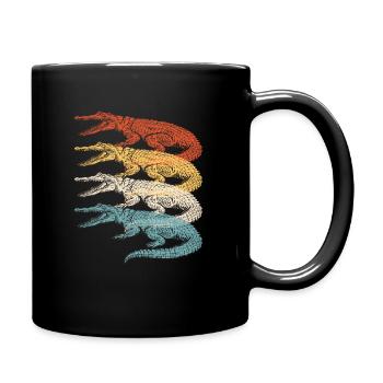 Alligator Krokodil Gator Reptilien Tier Alligator - Tasse einfarbig - Schwarz - Rechts