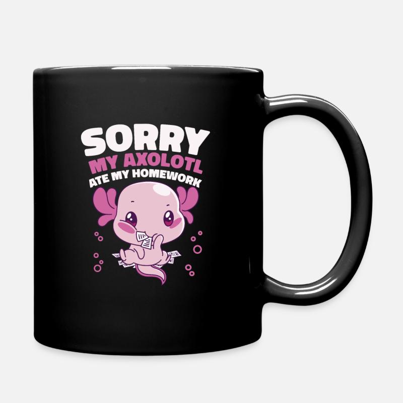 Axolotl fish - Full Colour Mug - black