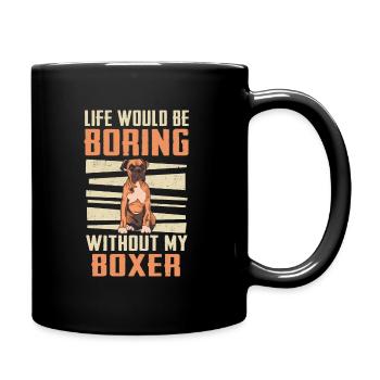 Boxer allemand Chien Chien Propriétaire Chiens - Mug uni - noir - Droite