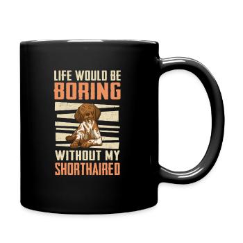 Deutsch Kurzhaar Hund - Tasse einfarbig - Schwarz - Rechts