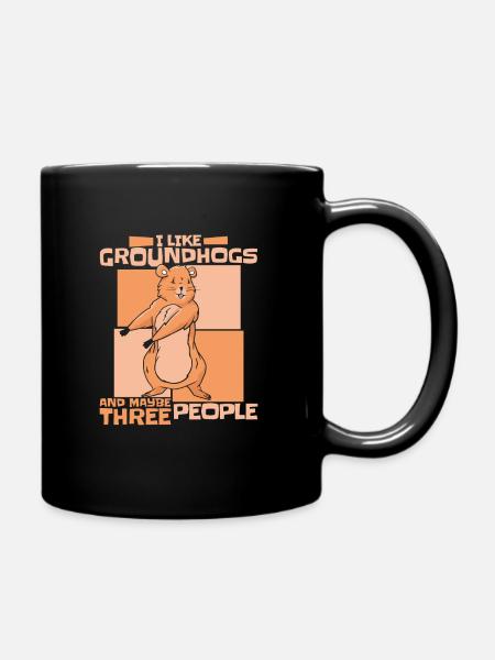 Murmeltier Murmeltiere Nagetier Tier Erdhörnchen - Tasse einfarbig - Schwarz
