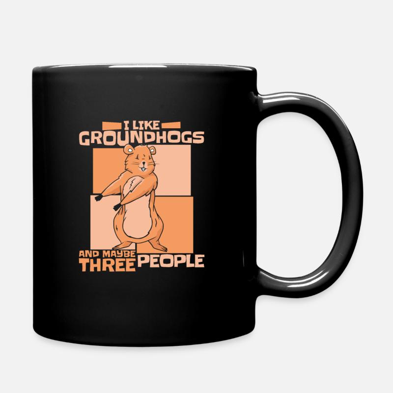 Murmeltier Murmeltiere Nagetier Tier Erdhörnchen - Tasse einfarbig - Schwarz