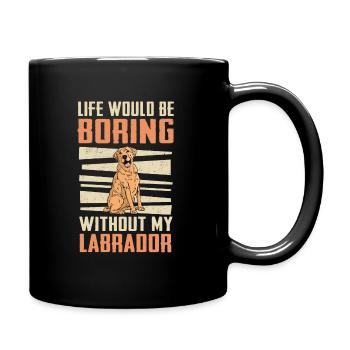 Labrador Hund - Tasse einfarbig - Schwarz - Rechts
