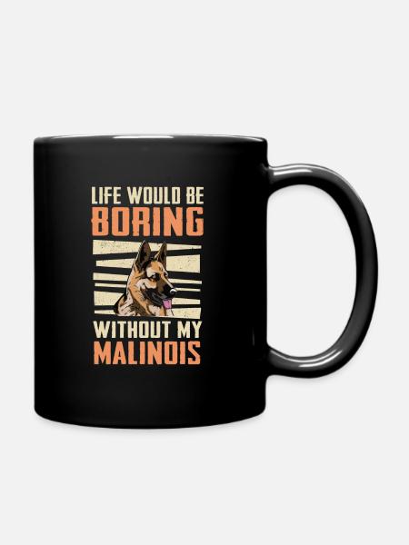 Malinois Hund - Tasse einfarbig - Schwarz