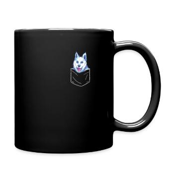 Chien Husky Sibérien - Mug uni - noir - Droite