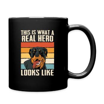 Rottweiler Hund - Tasse einfarbig - Schwarz - Rechts