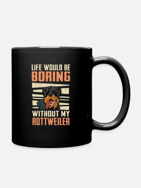 Rottweiler Hund - Tasse einfarbig - Schwarz