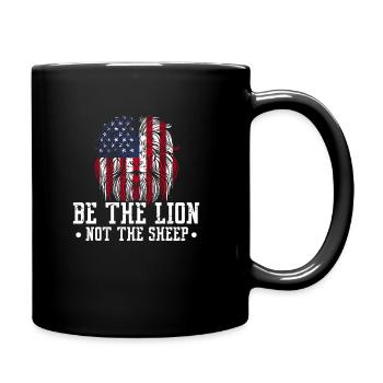 Be The Lion Not The Sheep - Tasse einfarbig - Schwarz - Rechts