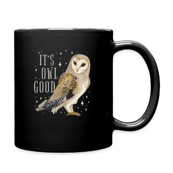 Owl Bird Animal Owls - Full Colour Mug - black - Right