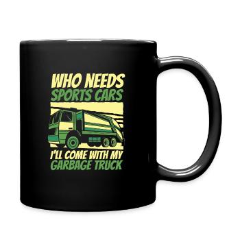 Camion à ordures Camion à ordures Garbage Man Recyclage des ordures - Mug uni - noir - Droite