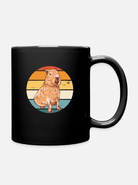 Capybara Nagetier Tier - Tasse einfarbig - Schwarz