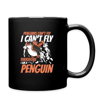 Pinguin Pinguine Tier - Tasse einfarbig - Schwarz - Rechts