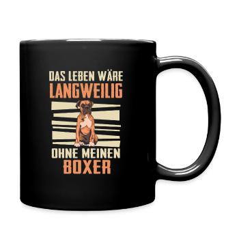 Deutscher Boxer Hund - Tasse einfarbig - Schwarz - Rechts