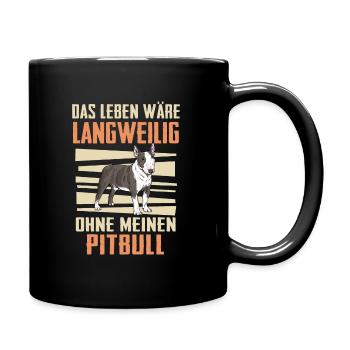 Pitbull APBT American Pitbull Terrier - Tasse einfarbig - Schwarz - Rechts