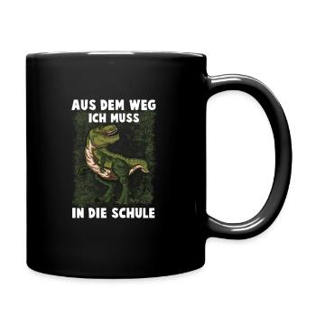 T-Rex Schule Schulkind Dino Geschenk Schulstart - Tasse einfarbig - Schwarz - Rechts