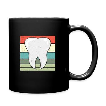 Vintage Retro Dentist Tooth - Tasse einfarbig - Schwarz - Rechts
