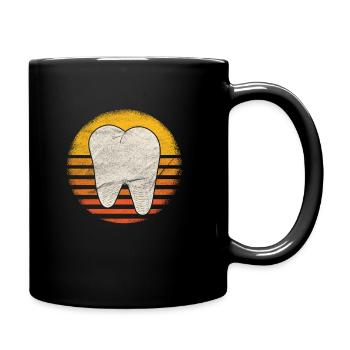 Vintage Retro Dentist Tooth - Tasse einfarbig - Schwarz - Rechts