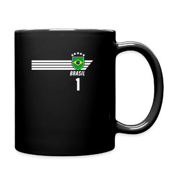 Brésil Maillot de fan de football brésilien Seleção - Mug uni - noir - Droite