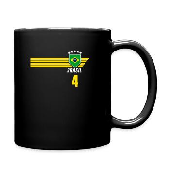 Brazil Brazilian Seleção Football Fan Jersey - Full Colour Mug - black - Right