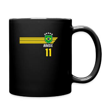 Brésil Maillot de fan de football brésilien Seleção - Mug uni - noir - Droite