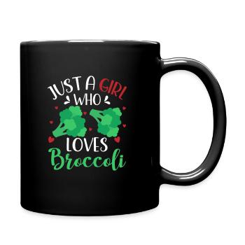 A Girl Who Loves Broccoli - Tasse einfarbig - Schwarz - Rechts