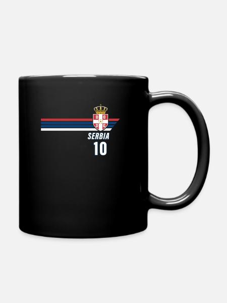 Serbien Srbija Patriotismus Fussball Fan Trikot - Tasse einfarbig - Schwarz