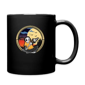 Halloween Skeleton Gamer Playing Videogame - Tasse einfarbig - Schwarz - Rechts