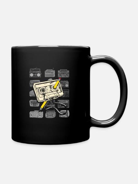 Cassette Crayon Vintage Cadeau 80s 90s Radio - Mug uni - noir