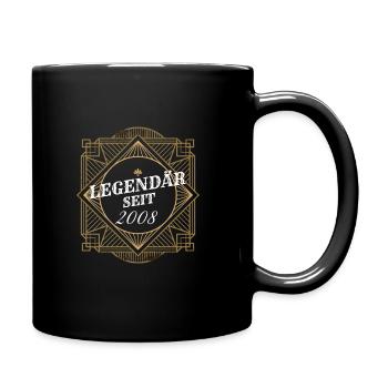 Legendär seit 2008 Retro Level Jahrgang Mann Frau - Tasse einfarbig - Schwarz - Rechts