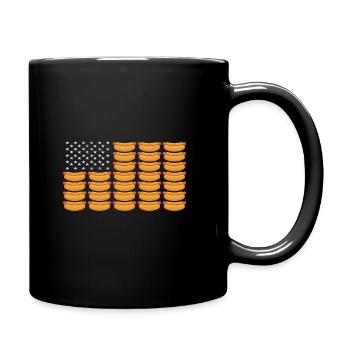 Hot Dog American Flag Patriotic - Full Colour Mug - black - Right