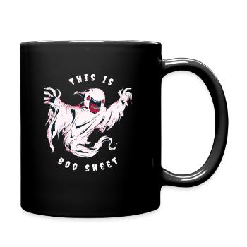 This Is Boo Sheet Halloween Ghost - Full Colour Mug - black - Right
