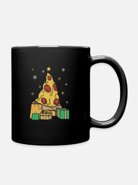Pizza Christmas Tree - Tasse einfarbig - Schwarz
