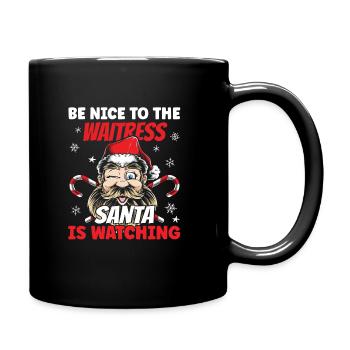 Waitress Santa Is Watching - Tasse einfarbig - Schwarz - Rechts