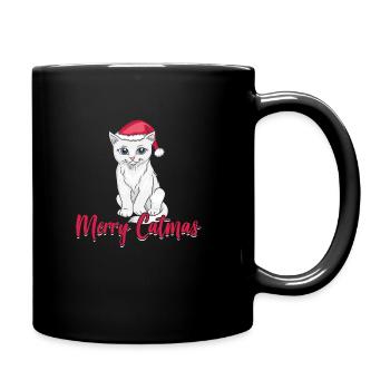 Merry Catmas - Tasse einfarbig - Schwarz - Rechts