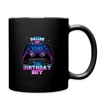 Joystick Mom Of The Birthday Boy Controller Gamer - Full Colour Mug - black - Right
