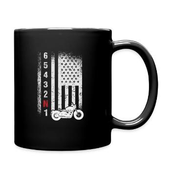 American Flag Motorcycle - Tasse einfarbig - Schwarz - Rechts