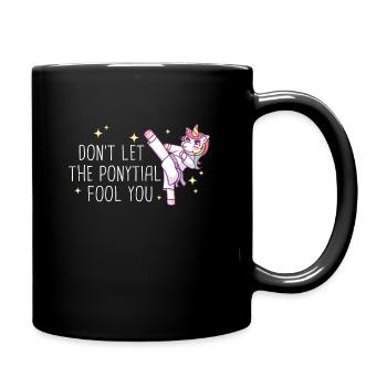 Karate Karatekämpfer Kampfkunst - Tasse einfarbig - Schwarz - Rechts